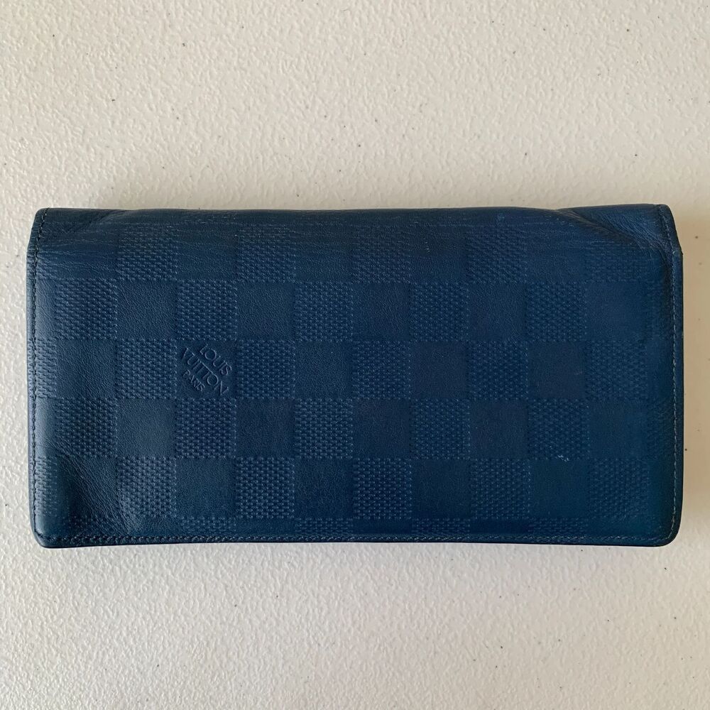 Louis Vuitton damier Blue leather brazza wallet CA0134 authentic with COA - Picture 7 of 8